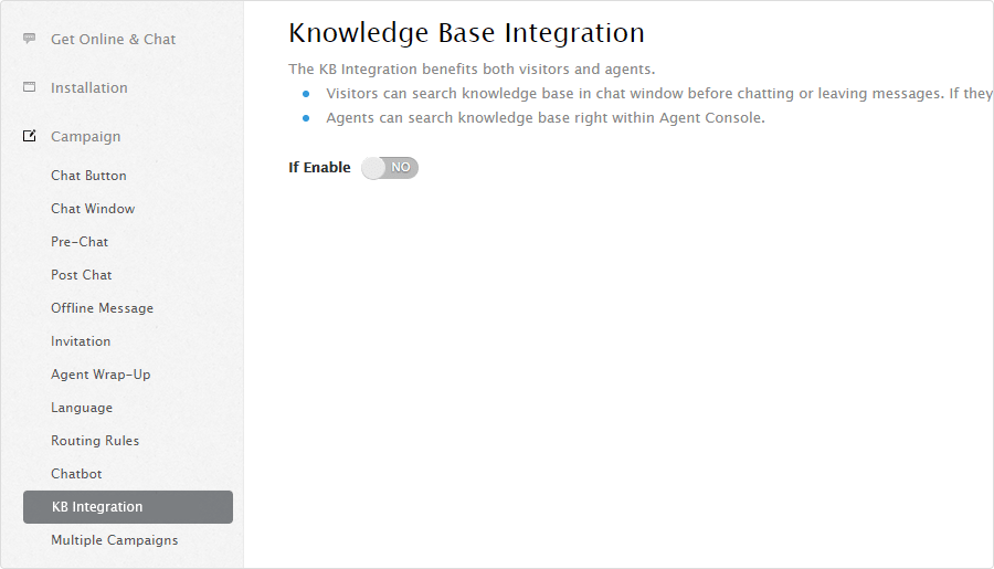 enable kb integration